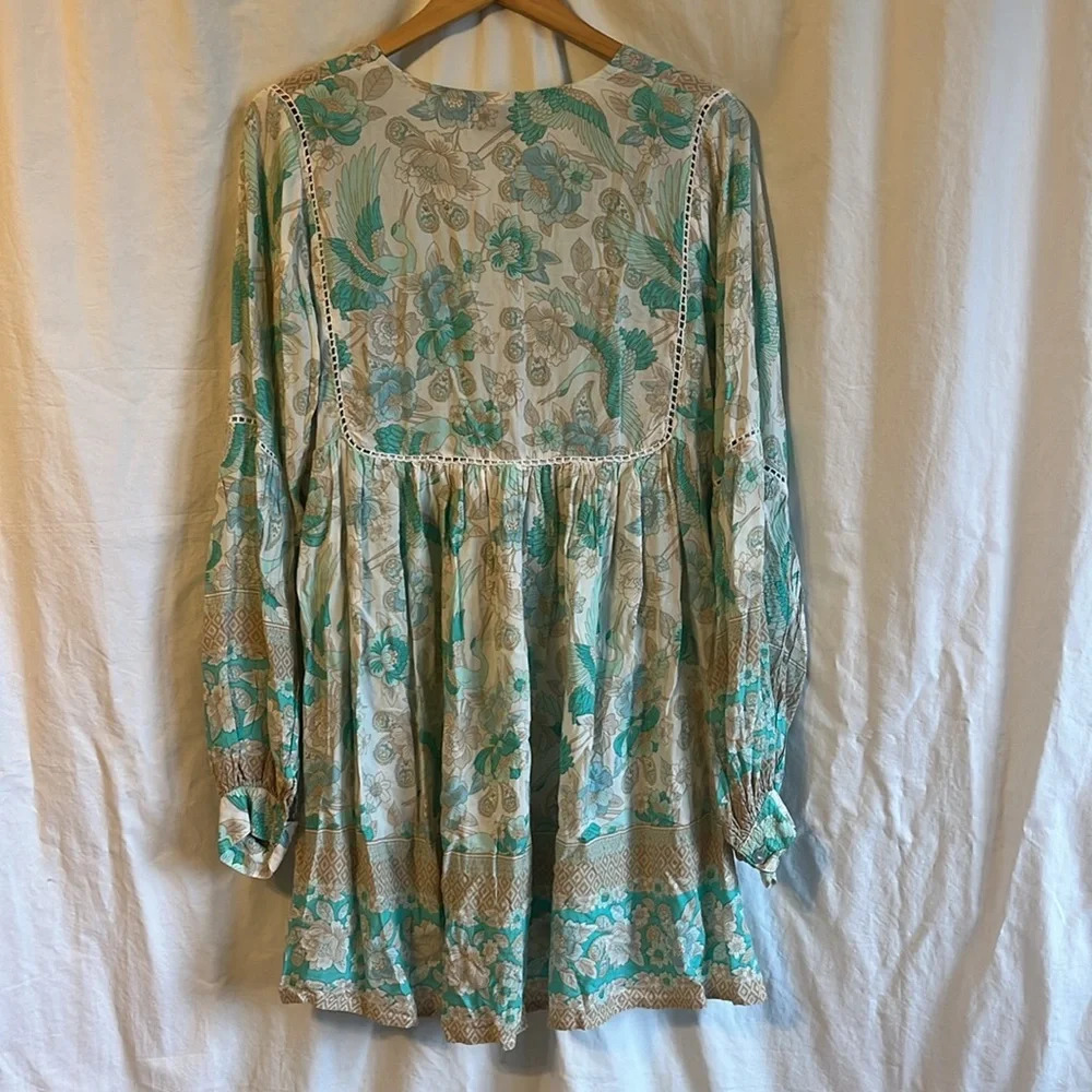 The Fox and the Mermaid Calista V Neck Tassel Floral Printed Mini Dress - Picture 4 of 11